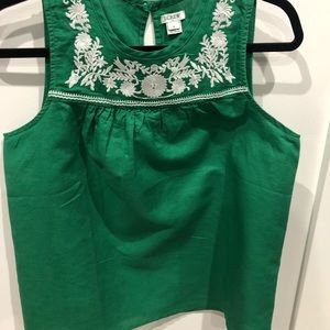 J Crew Embroidered Tank